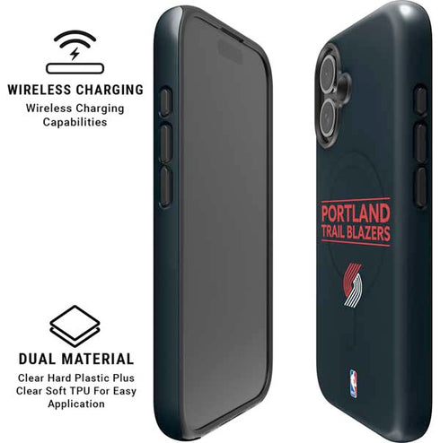 NBA Portland Trail Blazers Standard - Black iPhone 16 Plus Magsafe Impact Case