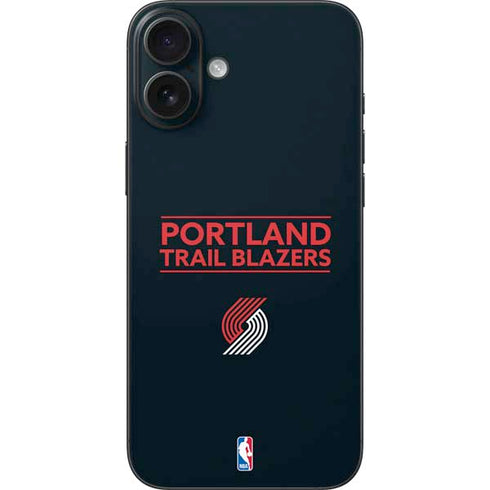 NBA Portland Trail Blazers Standard - Black iPhone 16 Plus Skin
