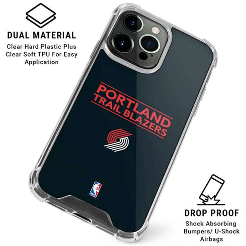 NBA Portland Trail Blazers Standard - Black iPhone 16 Pro Clear Case