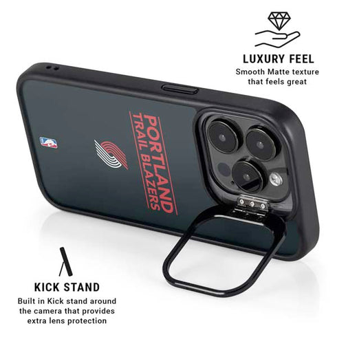 NBA Portland Trail Blazers Standard - Black iPhone 16 Pro Kickstand Case