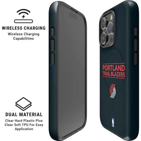 NBA Portland Trail Blazers Standard - Black iPhone 16 Pro Magsafe Impact Case
