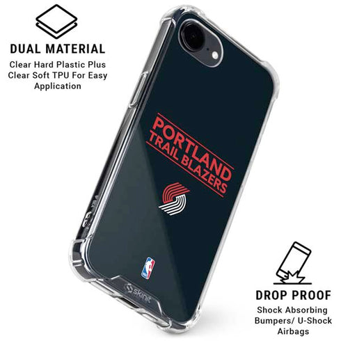 NBA Portland Trail Blazers Standard - Black iPhone 16e Clear Case