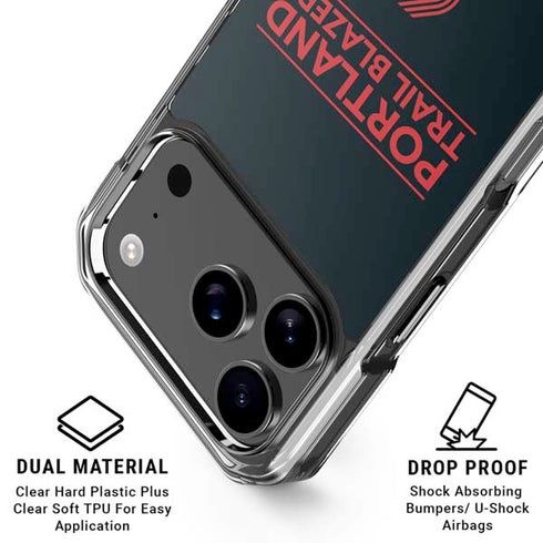 NBA Portland Trail Blazers Standard - Black iPhone 18 Pro Clear Case