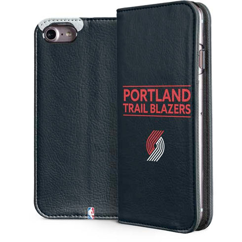NBA Portland Trail Blazers Standard - Black iPhone 7 Folio Case