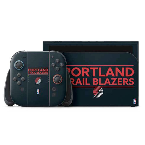NBA Portland Trail Blazers Standard - Black Nintendo Switch 2 (2025) with Joy-Con Skin