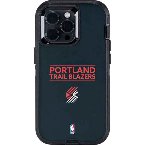 NBA Portland Trail Blazers Standard - Black Otterbox Defender iPhone Skin
