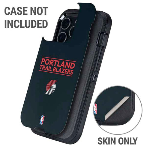 NBA Portland Trail Blazers Standard - Black Otterbox Defender iPhone Skin