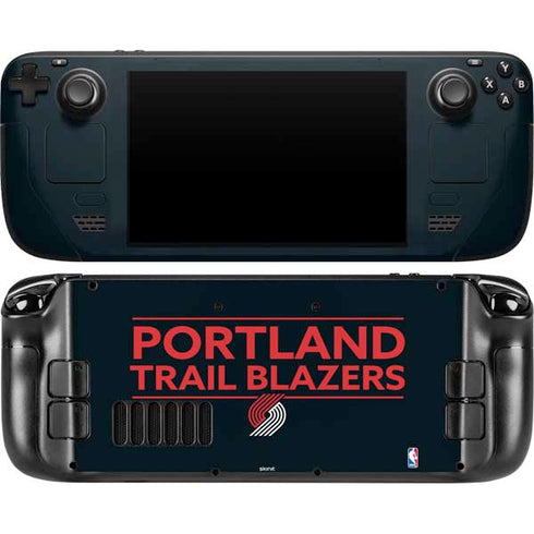 NBA Portland Trail Blazers Standard - Black Steam Deck Handheld Gaming Computer OLED Skin