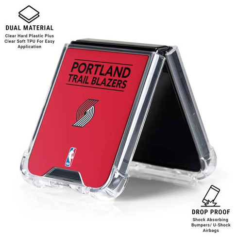 NBA Portland Trail Blazers Standard - Red Galaxy Z Flip6 Clear Case