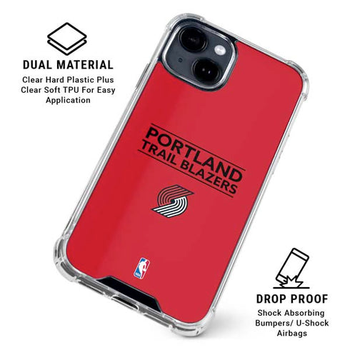 NBA Portland Trail Blazers Standard - Red iPhone 15 Clear Case