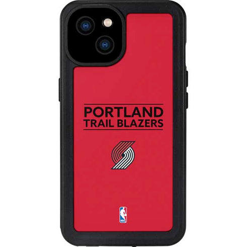 NBA Portland Trail Blazers Standard - Red iPhone 15 Plus Waterproof Case
