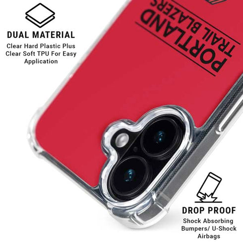 NBA Portland Trail Blazers Standard - Red iPhone 16 Clear Case