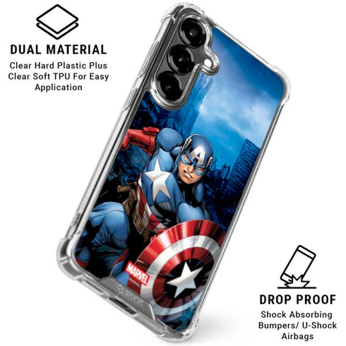 Marvel Captain America Portrait Galaxy S26 Clear Case