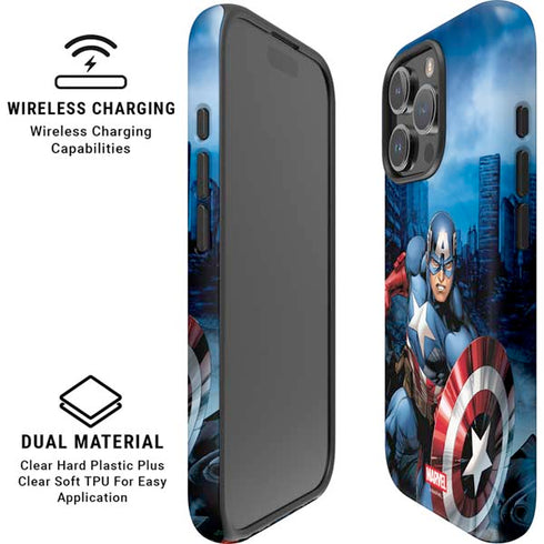 Marvel Captain America Portrait iPhone 16 Pro Max Magsafe Impact Case