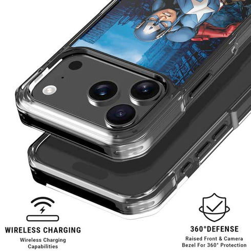 Marvel Captain America Portrait iPhone 17 Pro Clear Case