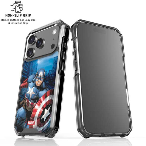 Marvel Captain America Portrait iPhone 17 Pro Clear Case