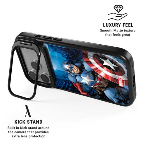 Marvel Captain America Portrait iPhone 17 Pro Kickstand Case