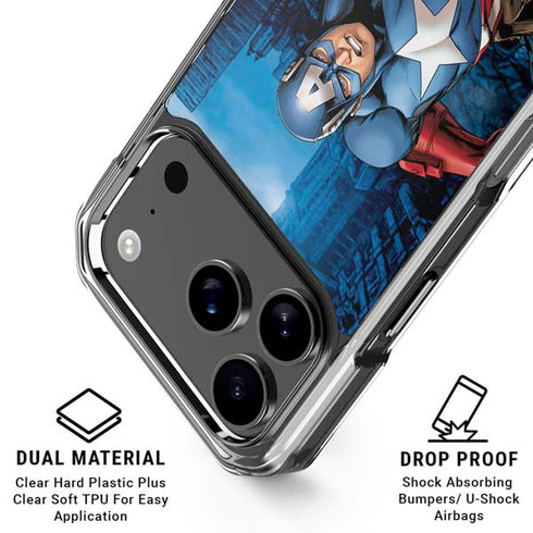 Marvel Captain America Portrait iPhone 18 Pro Clear Case