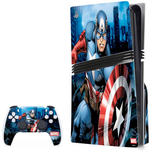Marvel Captain America Portrait PS5 Pro Disk Bundle Skin