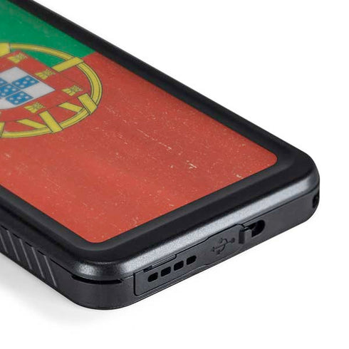 Portugal Flag Distressed Galaxy S24 Plus Waterproof Case