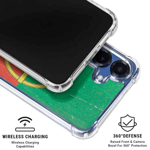 Portugal Flag Distressed Galaxy S25 Clear Case