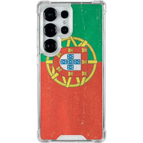 Portugal Flag Distressed Galaxy S25 Ultra Clear Case