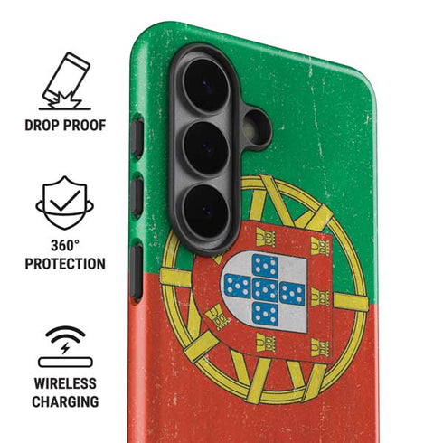 Portugal Flag Distressed Galaxy S26 Impact Case