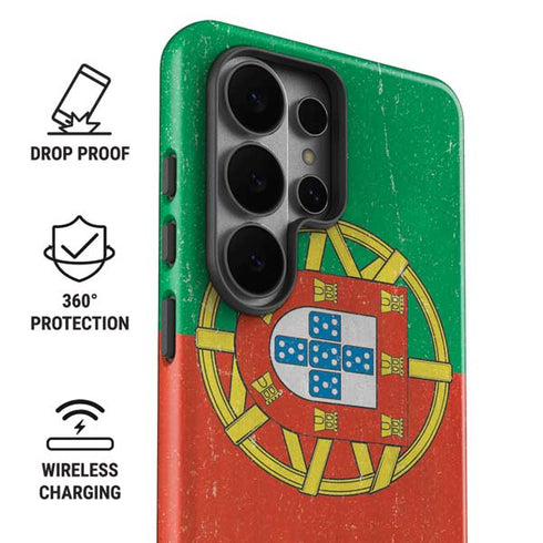 Portugal Flag Distressed Galaxy S26 Ultra Impact Case
