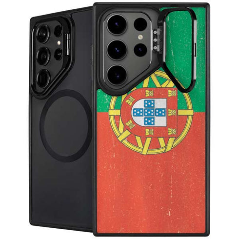 Portugal Flag Distressed Galaxy S26 Ultra Kickstand Case