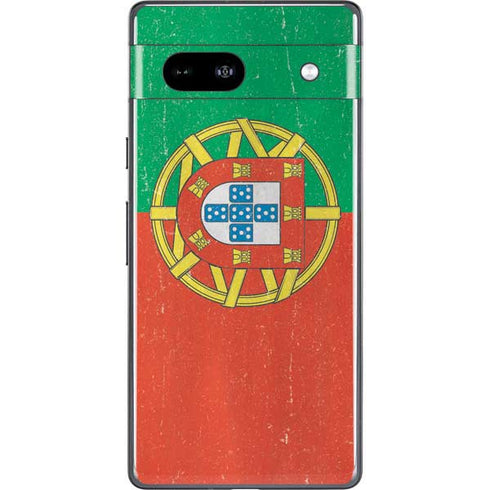 Portugal Flag Distressed Google Pixel 7a Skin