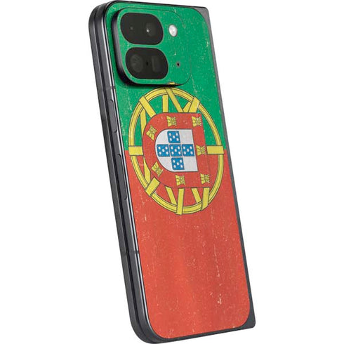 Portugal Flag Distressed Google Pixel 9 Pro Fold Skin