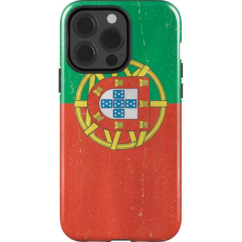 Portugal Flag Distressed iPhone 15 Pro Impact Case