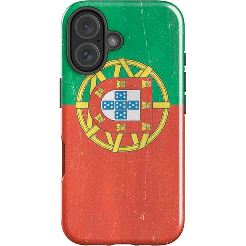 Portugal Flag Distressed iPhone 16 Impact Case