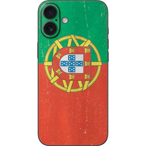 Portugal Flag Distressed iPhone 16 Plus Skin