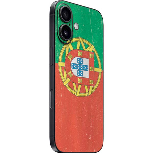 Portugal Flag Distressed iPhone 16 Plus Skin
