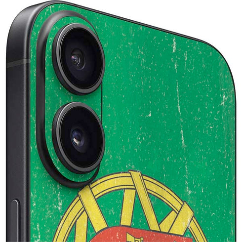 Portugal Flag Distressed iPhone 16 Plus Skin