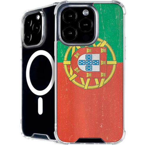 Portugal Flag Distressed iPhone 16 Pro MagSafe Case
