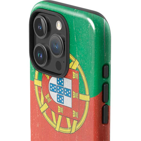Portugal Flag Distressed iPhone 16 Pro Max Impact Case