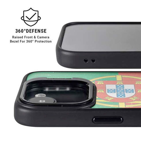 Portugal Flag Distressed iPhone 16e Kickstand Case