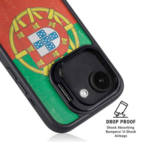 Portugal Flag Distressed iPhone 16e Kickstand Case