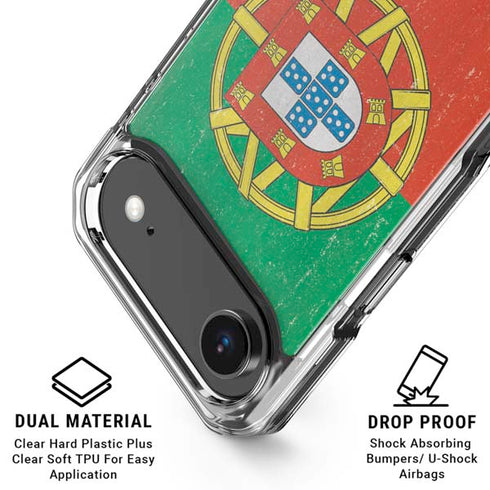 Portugal Flag Distressed iPhone 17 Air Clear Case