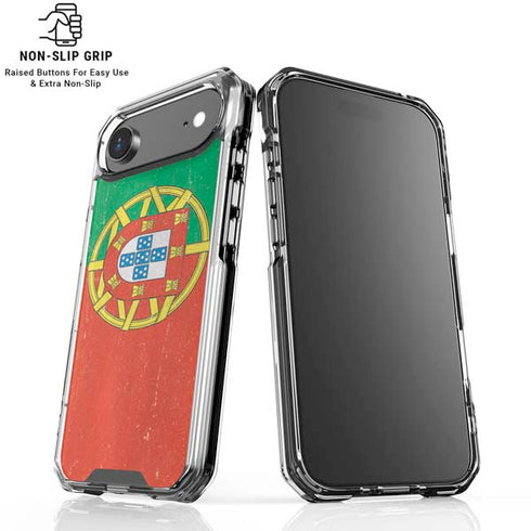 Portugal Flag Distressed iPhone 17 Air Clear Case