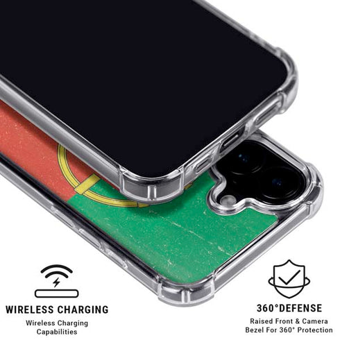 Portugal Flag Distressed iPhone 17 Clear Case