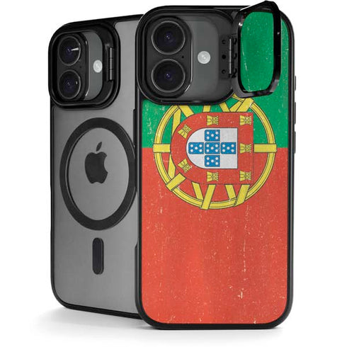 Portugal Flag Distressed iPhone 17 Kickstand Case