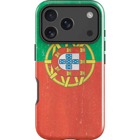 Portugal Flag Distressed iPhone 17 Pro Impact Case