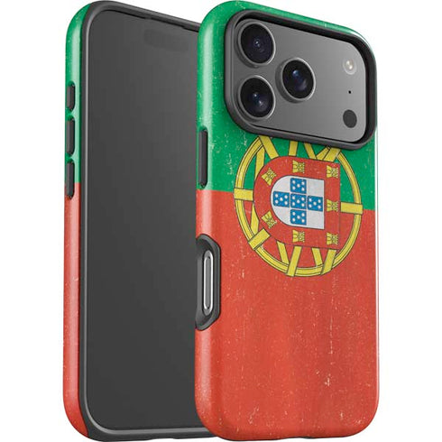 Portugal Flag Distressed iPhone 17 Pro Impact Case