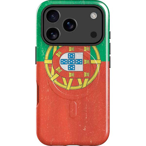 Portugal Flag Distressed iPhone 17 Pro Magsafe Impact Case
