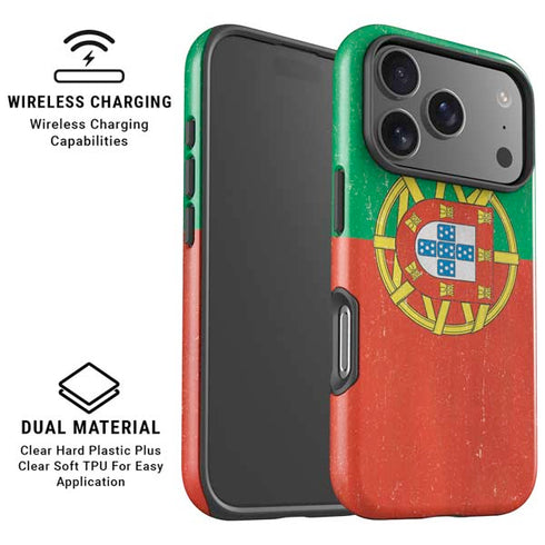 Portugal Flag Distressed iPhone 17 Pro Magsafe Impact Case