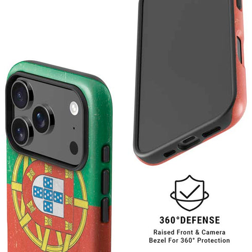 Portugal Flag Distressed iPhone 17 Pro Max Magsafe Impact Case