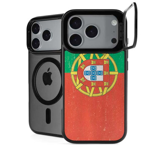 Portugal Flag Distressed iPhone 18 Pro Kickstand Case